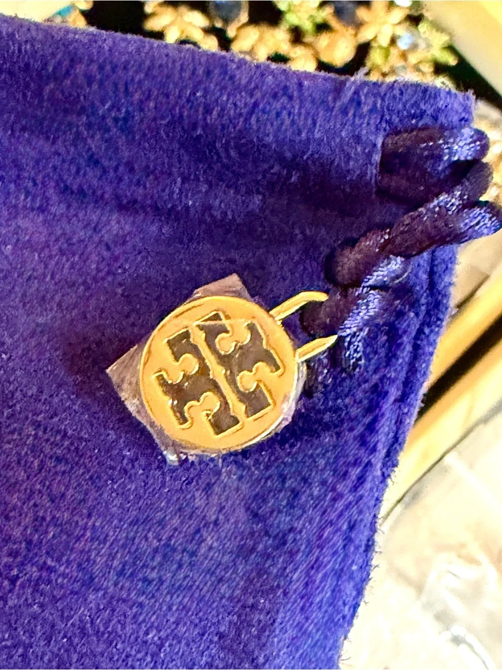 Tory Burch Dramatic Gold ChainTassel Earrings MOP Cabochon Pierced/Post